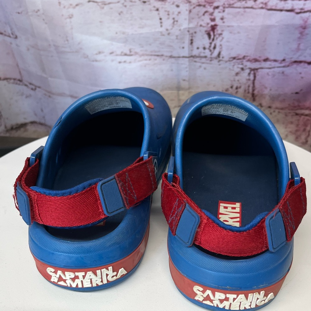 B. Marvel Blue and Red Sandals with Superhero Flair